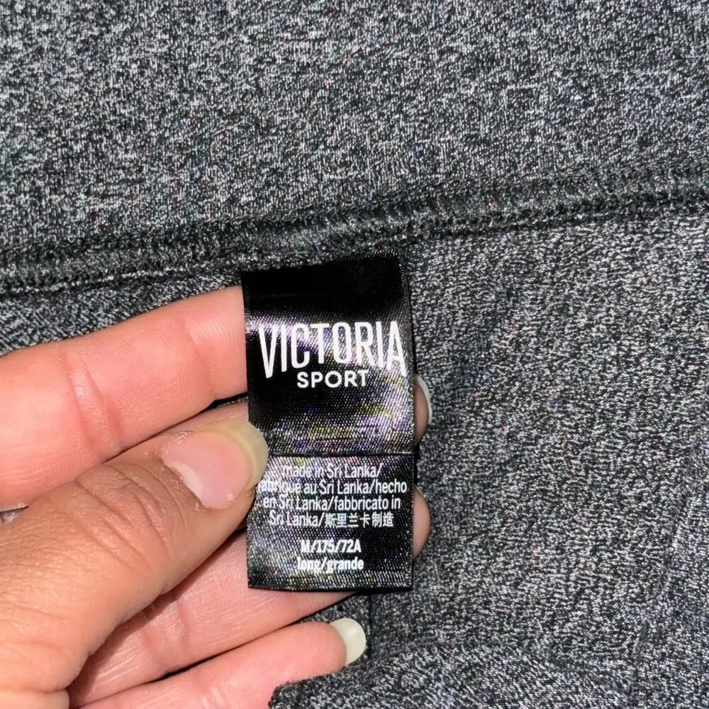Victoria Sport by Victoria's Secret‎ Leggings Heather Gray Medium Long Mesh Side